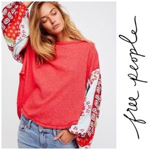 Free people blossom sleeved Paisley thermal
